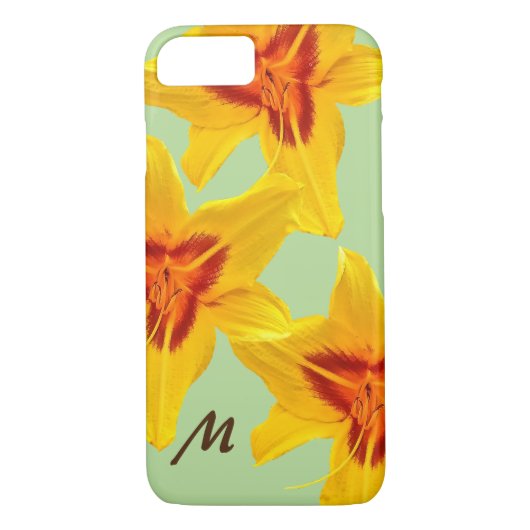 黄色の花モノグラムアートiPhone / iPadケース Case-Mate iPhoneケース (裏面)