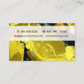 黄色の花写真、夏期名刺 名刺 (裏面)