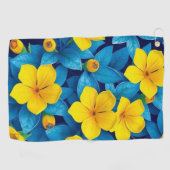 黄色の花地中海の- ゴルフタオル (横)