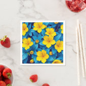 黄色の花地中海の- スタンダードカクテルナプキン (インサイチュ)