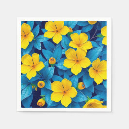黄色の花地中海の- スタンダードカクテルナプキン
