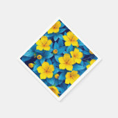 黄色の花地中海の- スタンダードカクテルナプキン (角)