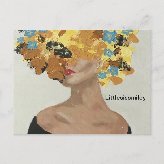 黄色の花婦人 ポストカード (正面)