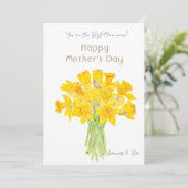 黄色の花束花母の日カード 招待状 (スタンド正面)