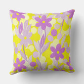 黄色の花柄のスポット クッション (裏面)