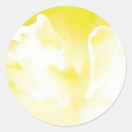 黄色の花柄ステッカー ラウンドシール