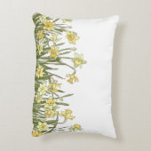 黄色の花模様のアクセント枕 アクセントクッション (裏面(縦))