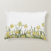 黄色の花模様のアクセント枕 アクセントクッション (裏面)