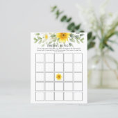 黄色の花模様緑のブライダルシャワービンゴゲーム (スタンド正面)