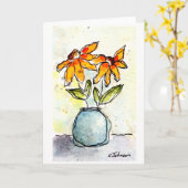 黄色の花水彩グリーティングカード カード (黄色い花)