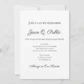 黄色の花瓶の追悼記念案内 招待状 (裏面)