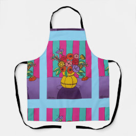 黄色の花瓶 エプロン