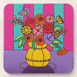 黄色の花瓶 コースター