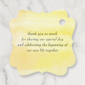 黄色の花結婚の世話 フェイバータグ (裏面)