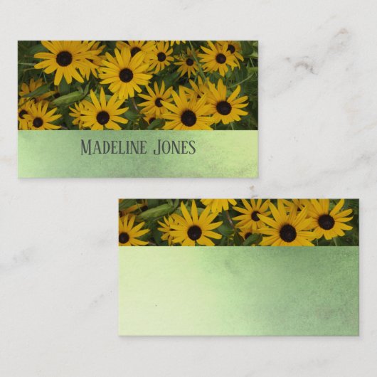 黄色の花自然写真明るいカスタムの 名刺 (正面/裏面)