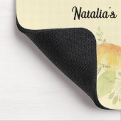 黄色の花芸術的付きマウスパッ淡い色のト マウスパッド (コーナー)