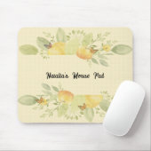 黄色の花芸術的付きマウスパッ淡い色のト マウスパッド (マウス)