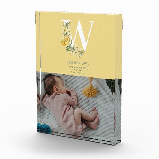 黄色の花誕生統計の誕生発表 フォトブロック (右)