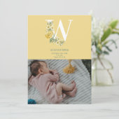 黄色の花誕生統計の誕生発表 案内状 (スタンド正面)