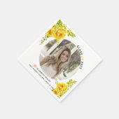 黄色の花2022年クラス卒業写真 スタンダードカクテルナプキン (角)