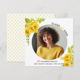 黄色の花2025年クラス卒業写真 案内状