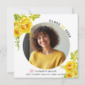 黄色の花2025年クラス卒業写真 案内状 (正面)
