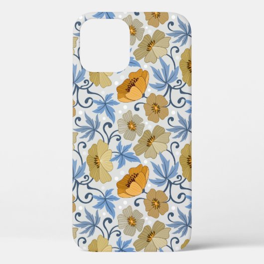 黄色の花:シームレスなテキスタイルデザイン Case-Mate iPhoneケース (裏面)