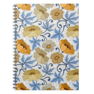 黄色の花：シームレスな繊維デザイン ノートブック
