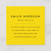 黄色の花，フローラ，花屋，花屋 スクエア名刺 (裏面)