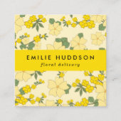 黄色の花，フローラ，花屋，花屋 スクエア名刺 (正面)