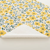 黄色の花：モダンフローラシームレス。 シェルパブランケット (3/4)
