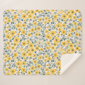 黄色の花：モダンフローラシームレス。 シェルパブランケット (正面(横))