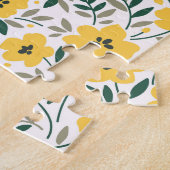 黄色の花：モダンフローラシームレス。 ジグソーパズル (側面)