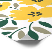 黄色の花：モダンフローラシームレス。 ポスター (角)