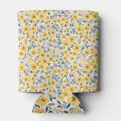 黄色の花:モダンフローラシームレス。 缶クーラー (裏面)