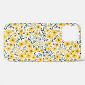 黄色の花:モダンフローラシームレス。 Case-Mate iPhoneケース (裏面 (横))