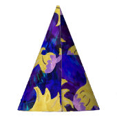 黄色の花：暗い背景の水のカラーアートワーク パーティーハット (裏面)