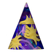 黄色の花：暗い背景の水のカラーアートワーク パーティーハット (左)