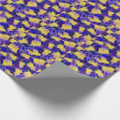 黄色の花：暗い背景の水のカラーアートワーク ラッピングペーパー (角)