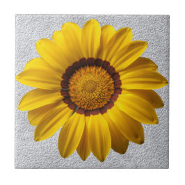 黄色の花、灰色の石の壁のテクスチャ背景 タイル