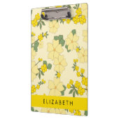 黄色の花、花のパターン、あなたの名前 クリップボード (左)