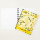 黄色の花、花のパターン、あなたの名前 プランナー手帳 (ディスプレー)