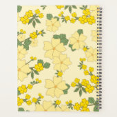 黄色の花、花のパターン、あなたの名前 プランナー手帳 (裏面)