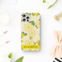 黄色の花、花のパターン、あなたの名前