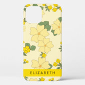 黄色の花、花のパターン、あなたの名前 Case-Mate iPhoneケース (裏面)