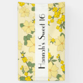 黄色の花、花のパターン、甘い16 横断幕 (縦)