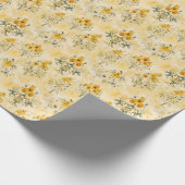 黄色の花　苦悩する黄色の上に ラッピングペーパー (角)