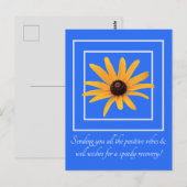 黄色の花 青い背景 明るい インスピレーション 快復祝い ポストカード (正面/裏面)