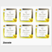 黄色の茶色のグリッター白い製品ラベルのロゴの追加 スクエアシール (シート)