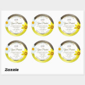 黄色の茶色のグリッター白い製品ラベルのロゴの追加 ラウンドシール (シート)